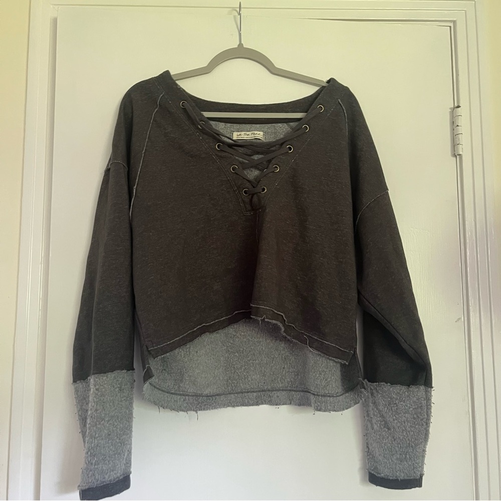 Free People We The Free Lace Up Pullover